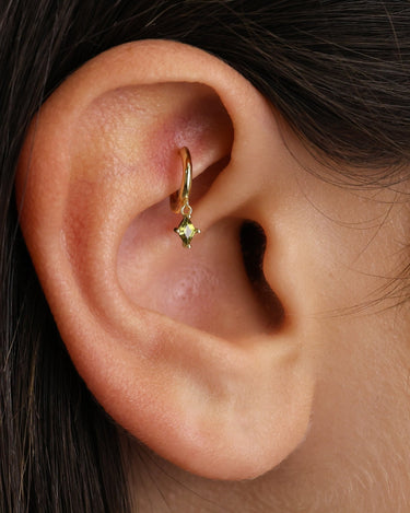 Mini Charlotte Peridot Hoops 