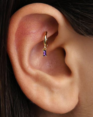 Mini CHLOE Amethyst Hoops 