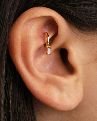 Mini Chloe Pink Tourmaline Hoops 