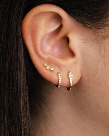 Paved Diamond Hoops 