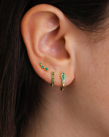 Paved Emerald Hoops 