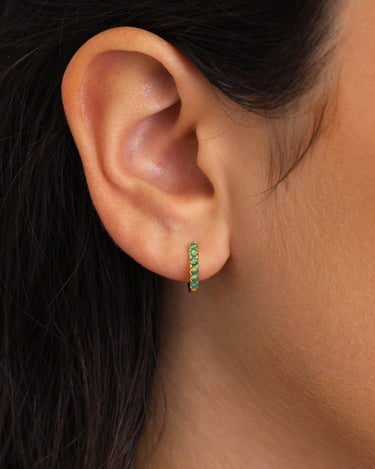 PAVED Green Opal Hoops 