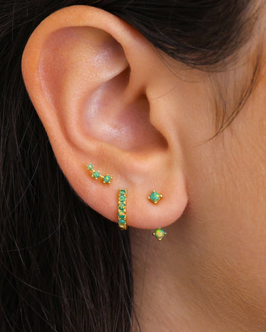 PAVED Green Opal Hoops 