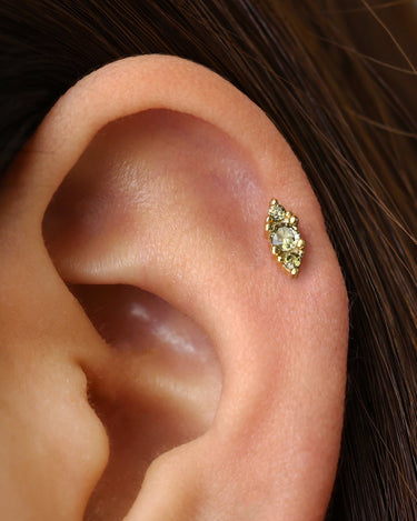 Peridot Bouquet Flat Back Labret 