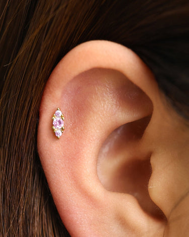 Pink Tourmaline Bouquet Flat Back Labret 