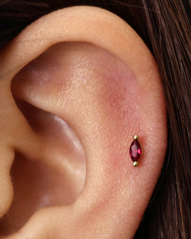 Ruby Marquise Flat Back Labret 