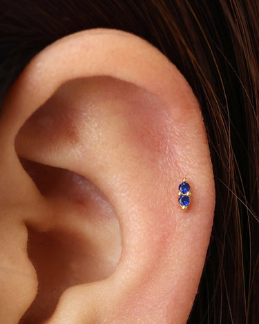 Sapphire Twin Flat Back Labret 
