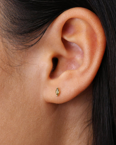 Single Marquise Peridot Studs 