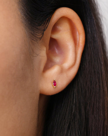 Single Marquise Ruby Studs 