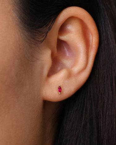 Single Marquise Ruby Studs 