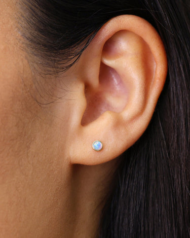 Sphere Blue Opal Studs 