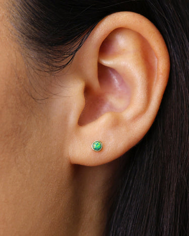 Sphere Green Opal Studs 
