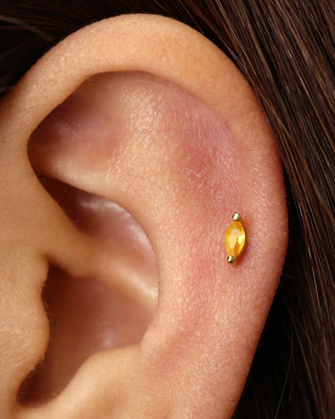 Topaz Marquise Flat Back Labret 