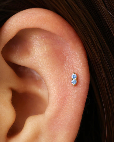 Zircon Twin Flat Back Labret 